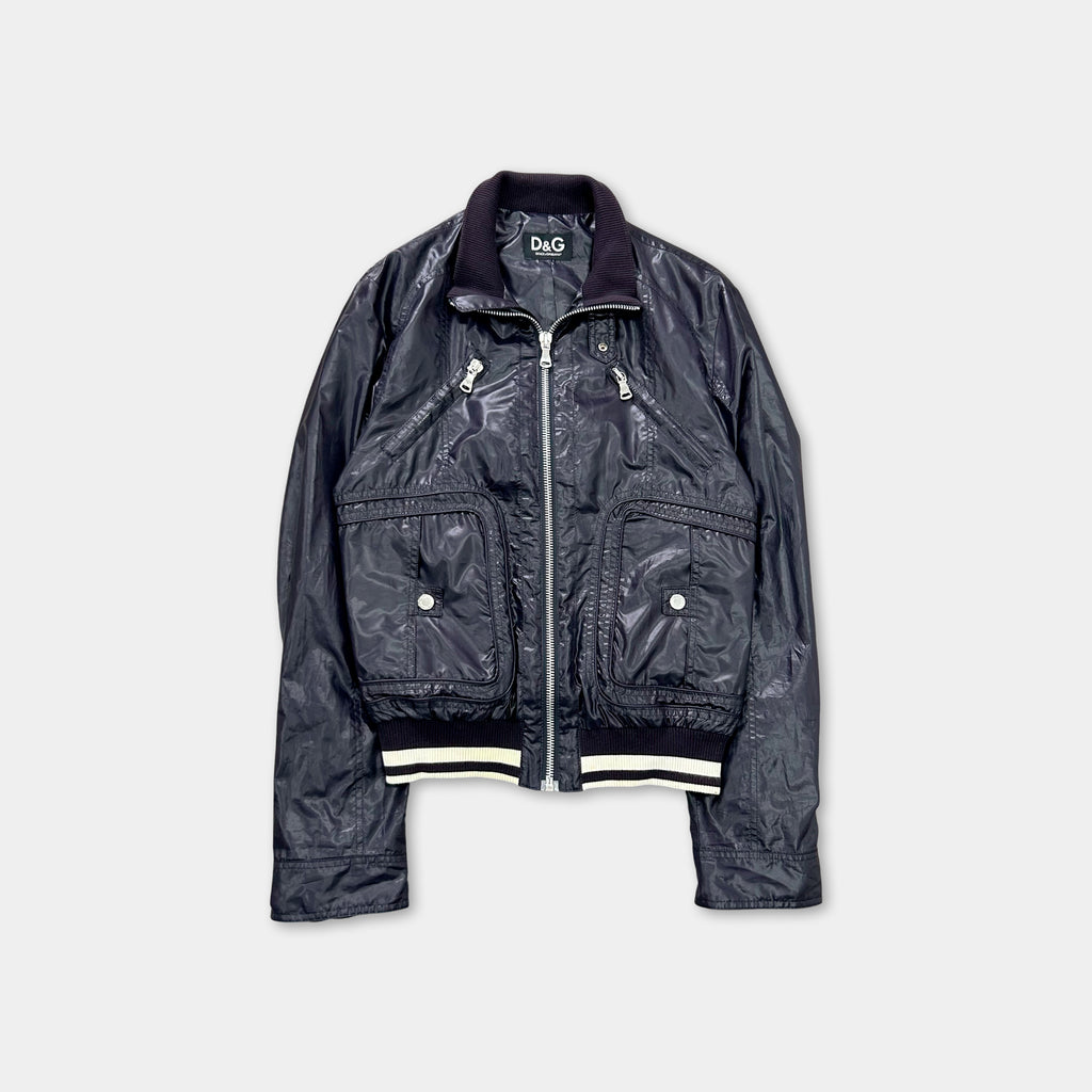 Dolce & Gabbana 2000s Sporty Purple Nylon Bomber Jacket
