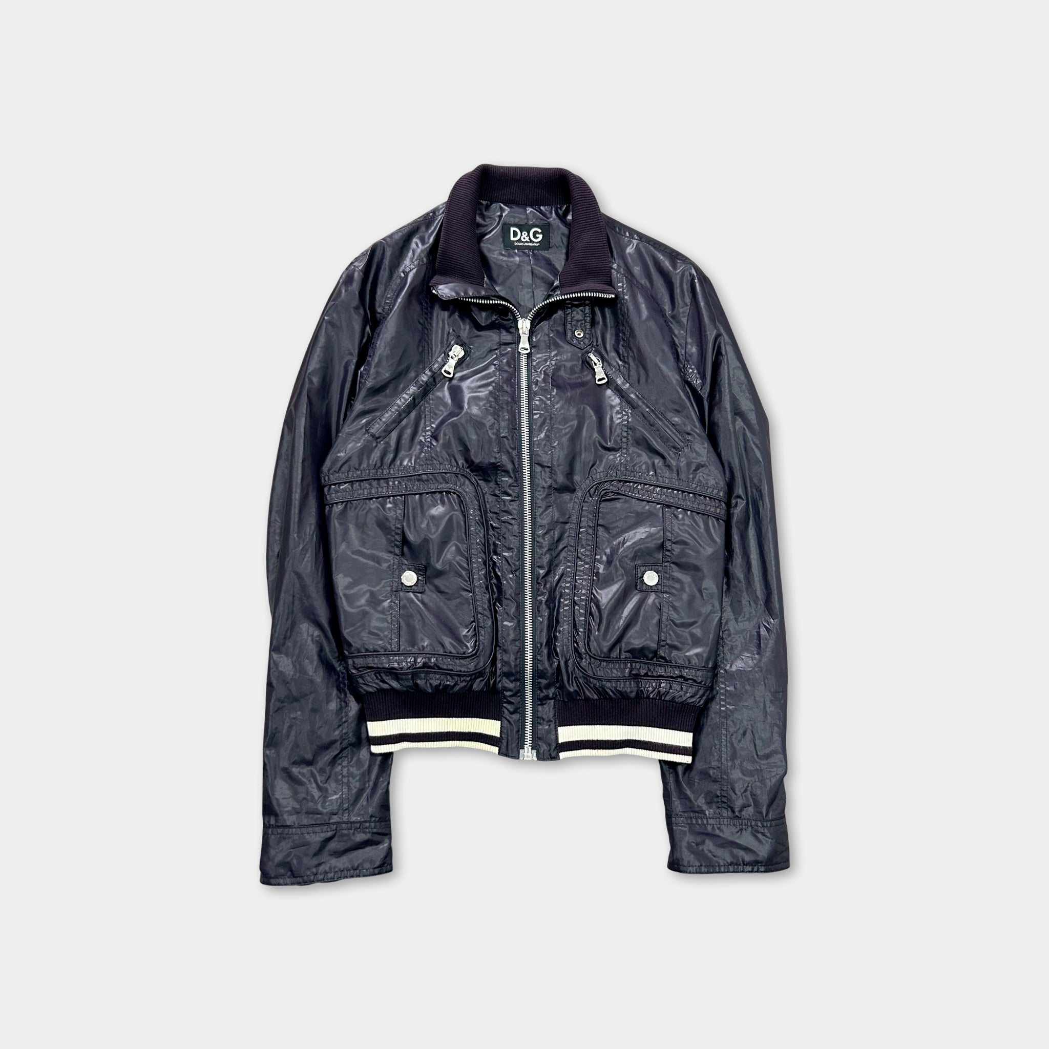 Dolce & Gabbana 2000s Sporty Purple Nylon Bomber Jacket