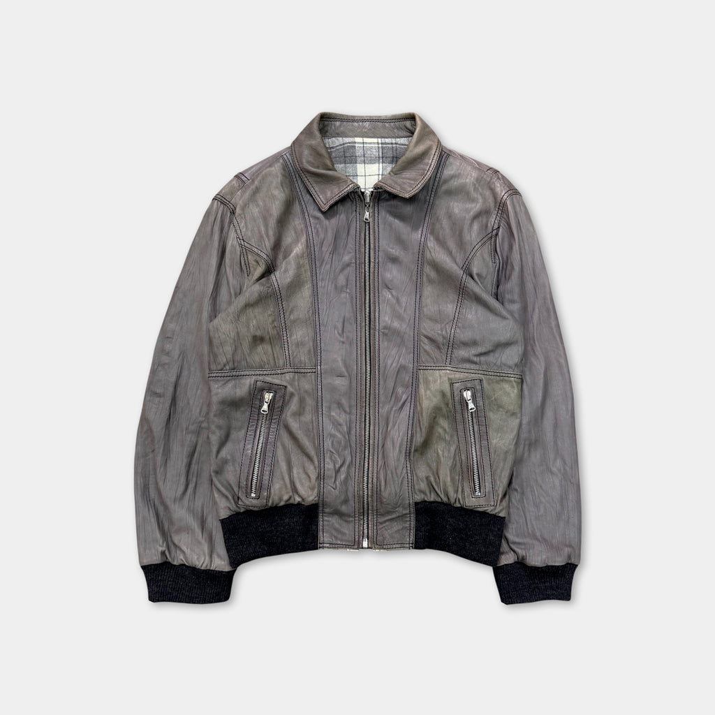 Dolce & Gabbana Reversible Patchwork Leather Checkered Jacket