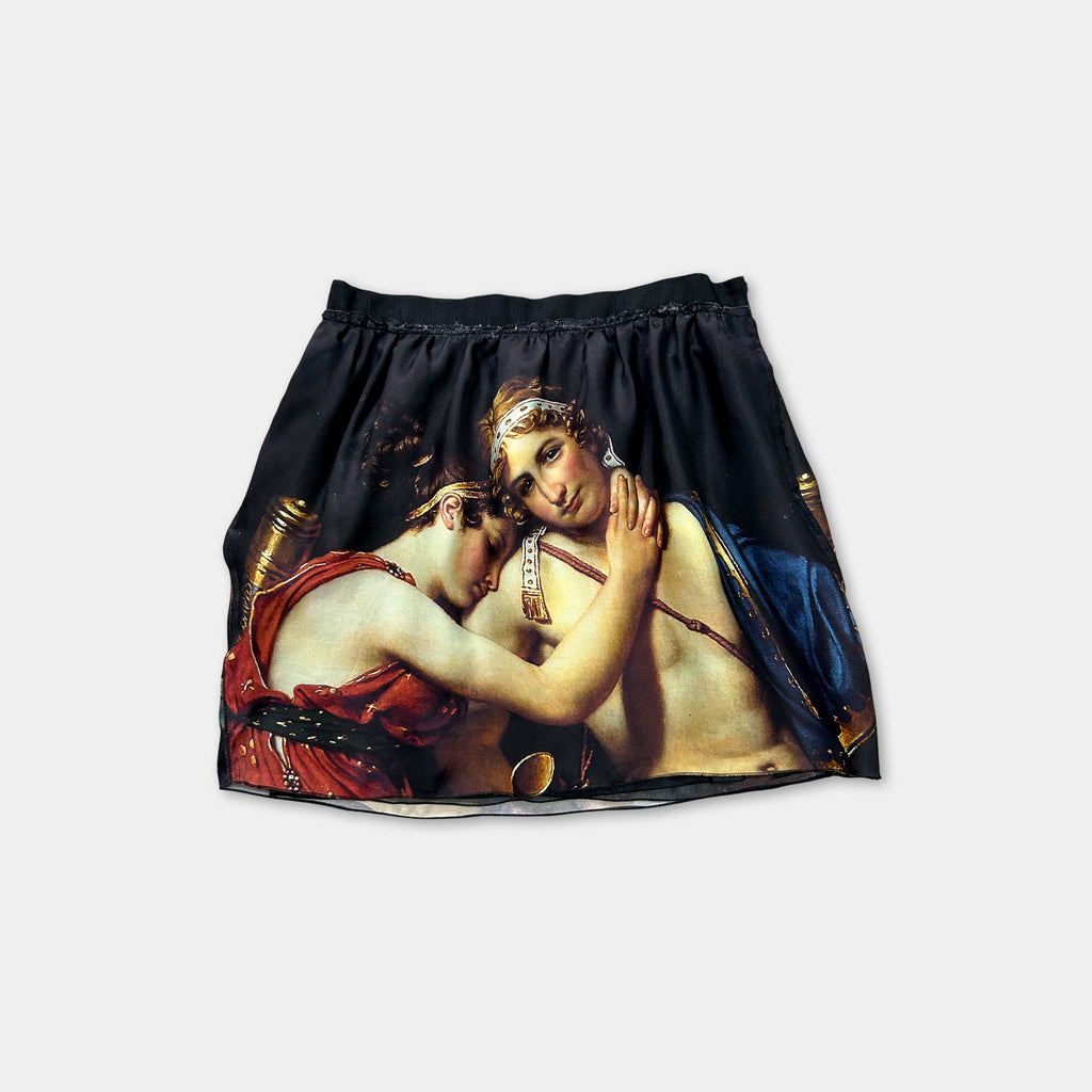 Dolce & Gabbana Neoclassical Graphic Silk Skirt