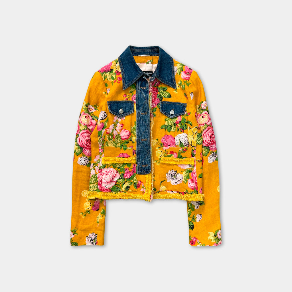 Dolce & Gabbana Floral Yellow Women's Coat