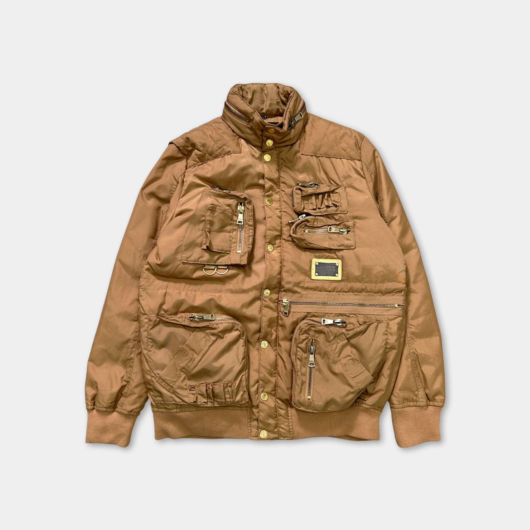 Dolce & Gabbana 2010s Brown Cargo Nylon Jacket