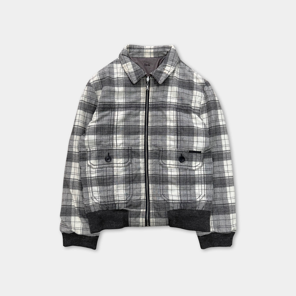 Dolce & Gabbana Reversible Patchwork Leather Checkered Jacket