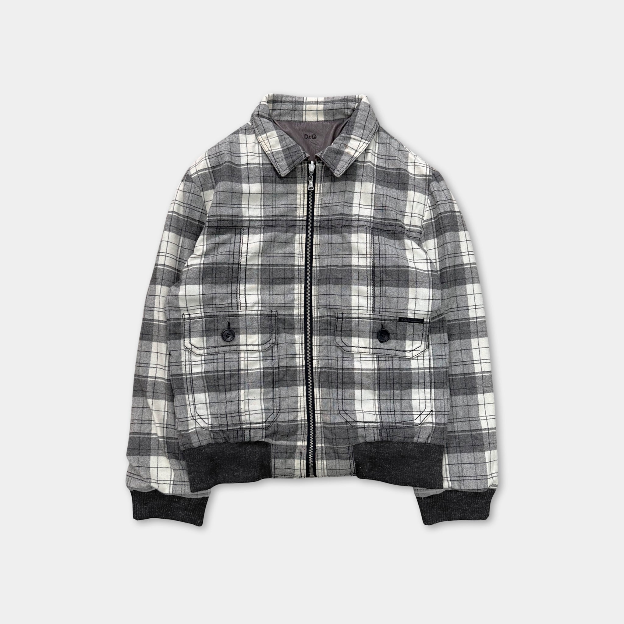 Dolce & Gabbana Reversible Patchwork Leather Checkered Jacket