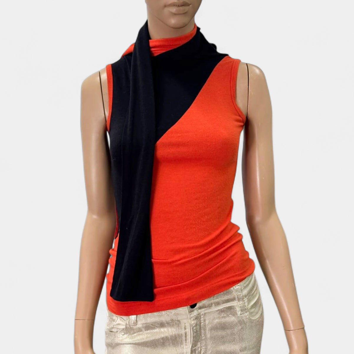 Dolce & Gabbana Asymmetrical Scarf-Neck Sleeveless Top