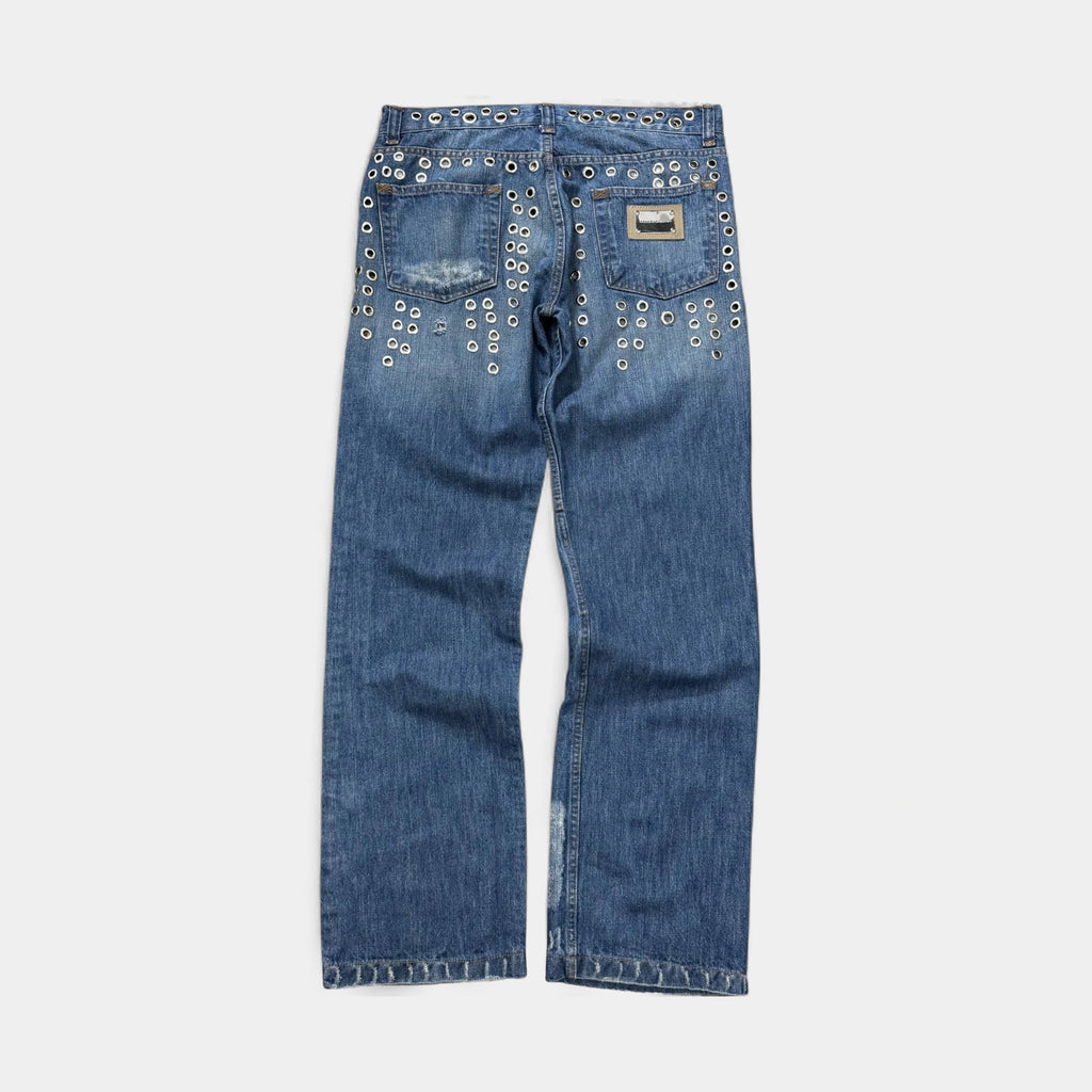 Dolce & Gabbana SS06 Eyelet Denim Pants