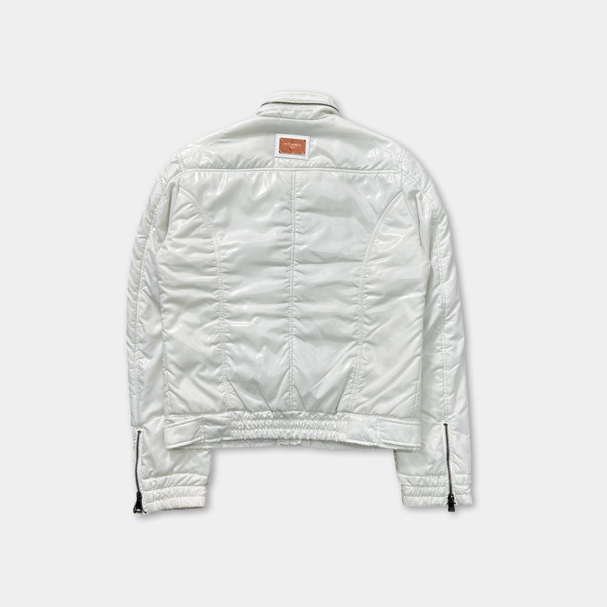 Dolce & Gabbana White Nylon Cargo Jacket