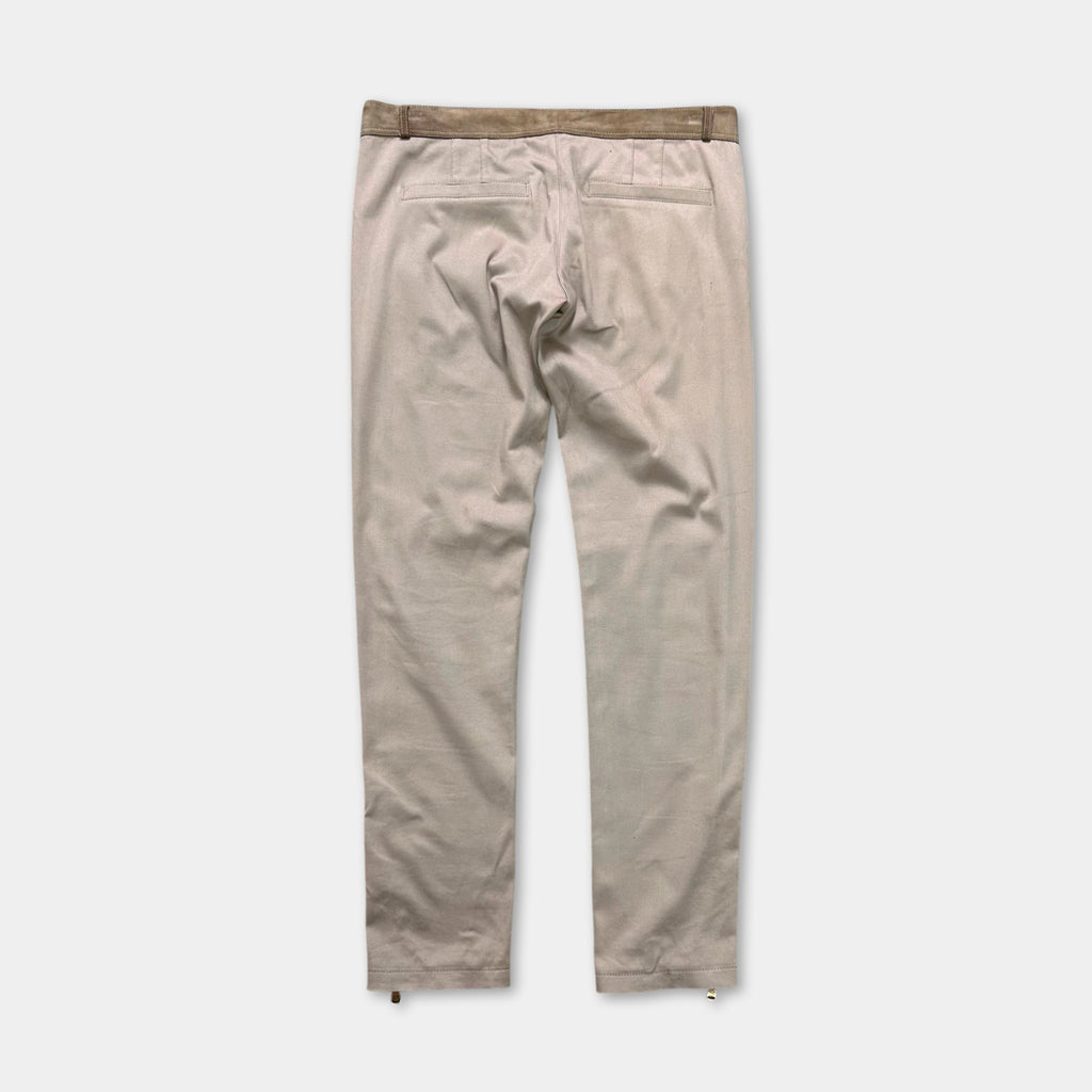 Dolce & Gabbana Beige Suede Hybrid Ankle-Zip Pants