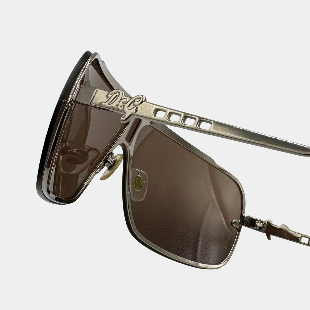Dolce & Gabbana 2000s Silver Shield Sunglasses