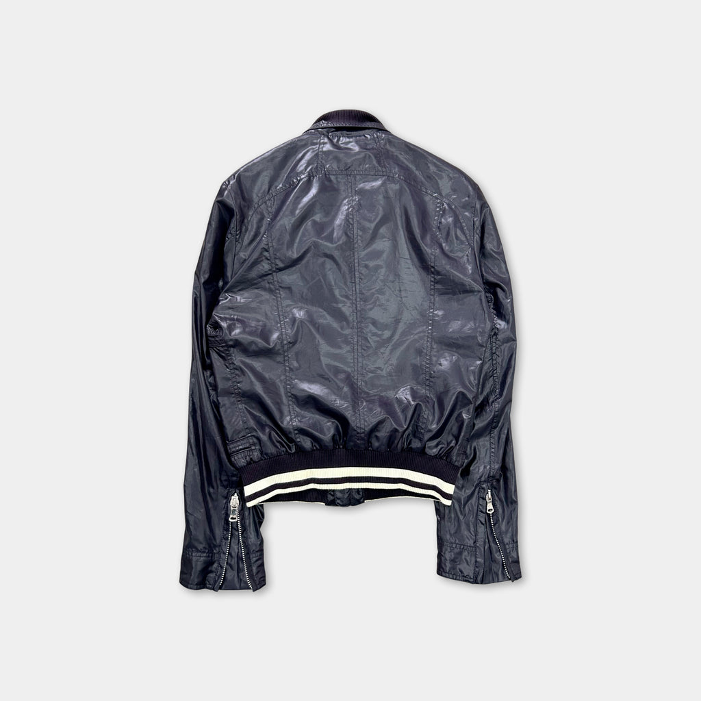 Dolce & Gabbana 2000s Sporty Purple Nylon Bomber Jacket