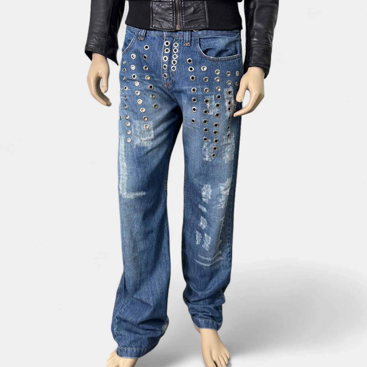 Dolce & Gabbana SS06 Eyelet Denim Pants