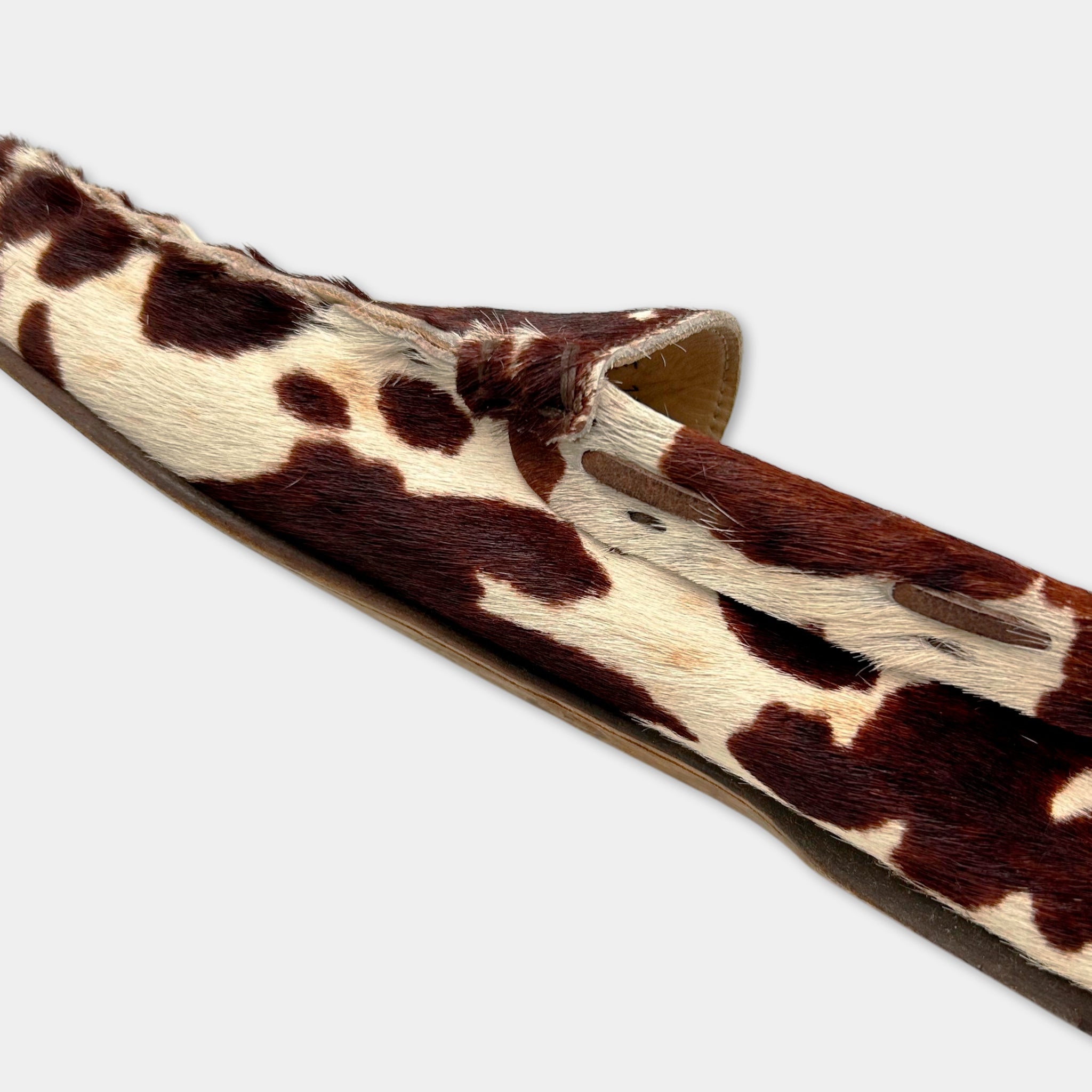 Dolce & Gabbana Pony Hair Cow Print Moccasins