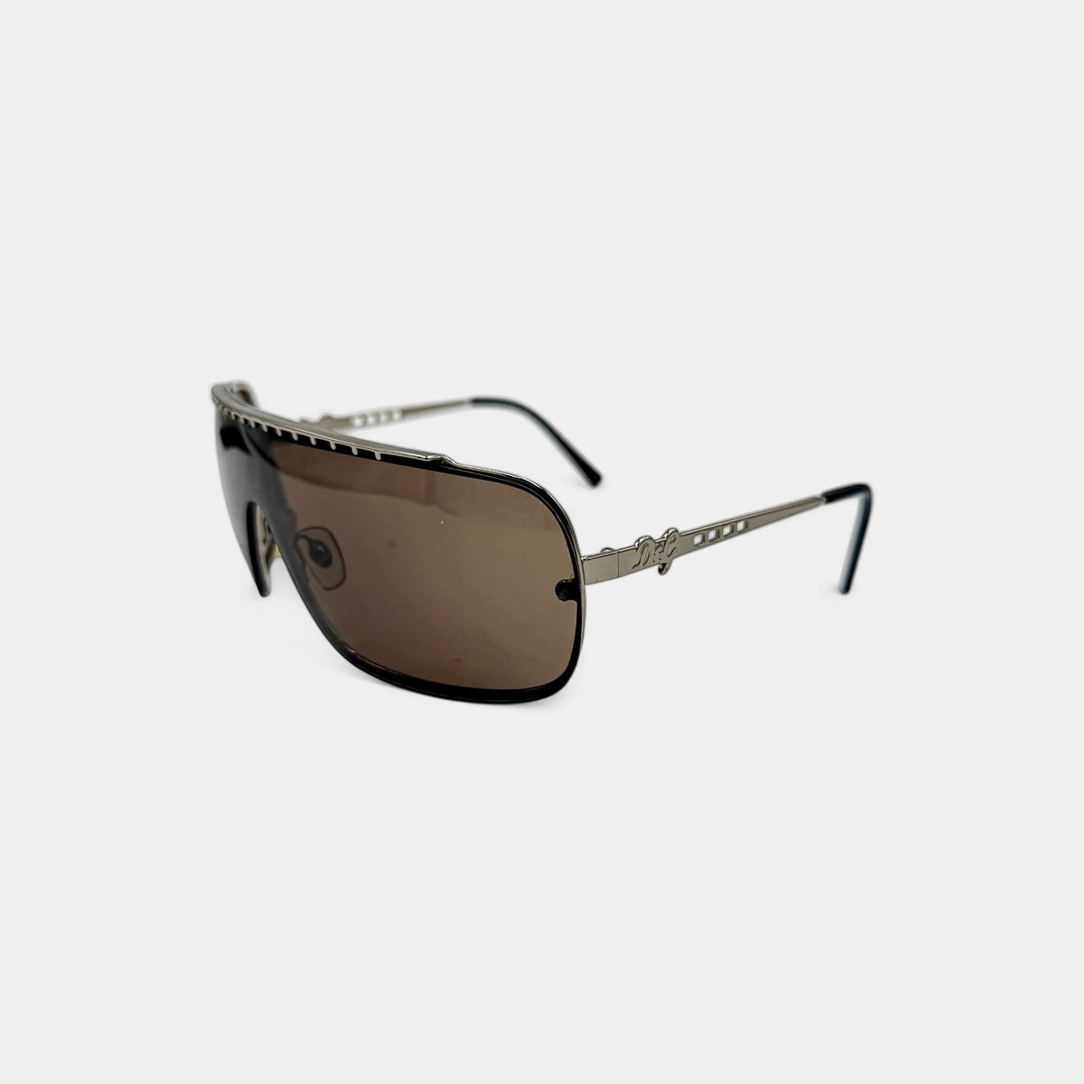Dolce & Gabbana 2000s Silver Shield Sunglasses