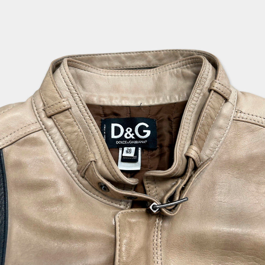 Dolce & Gabbana 2005 Black Leather Racing Jacket