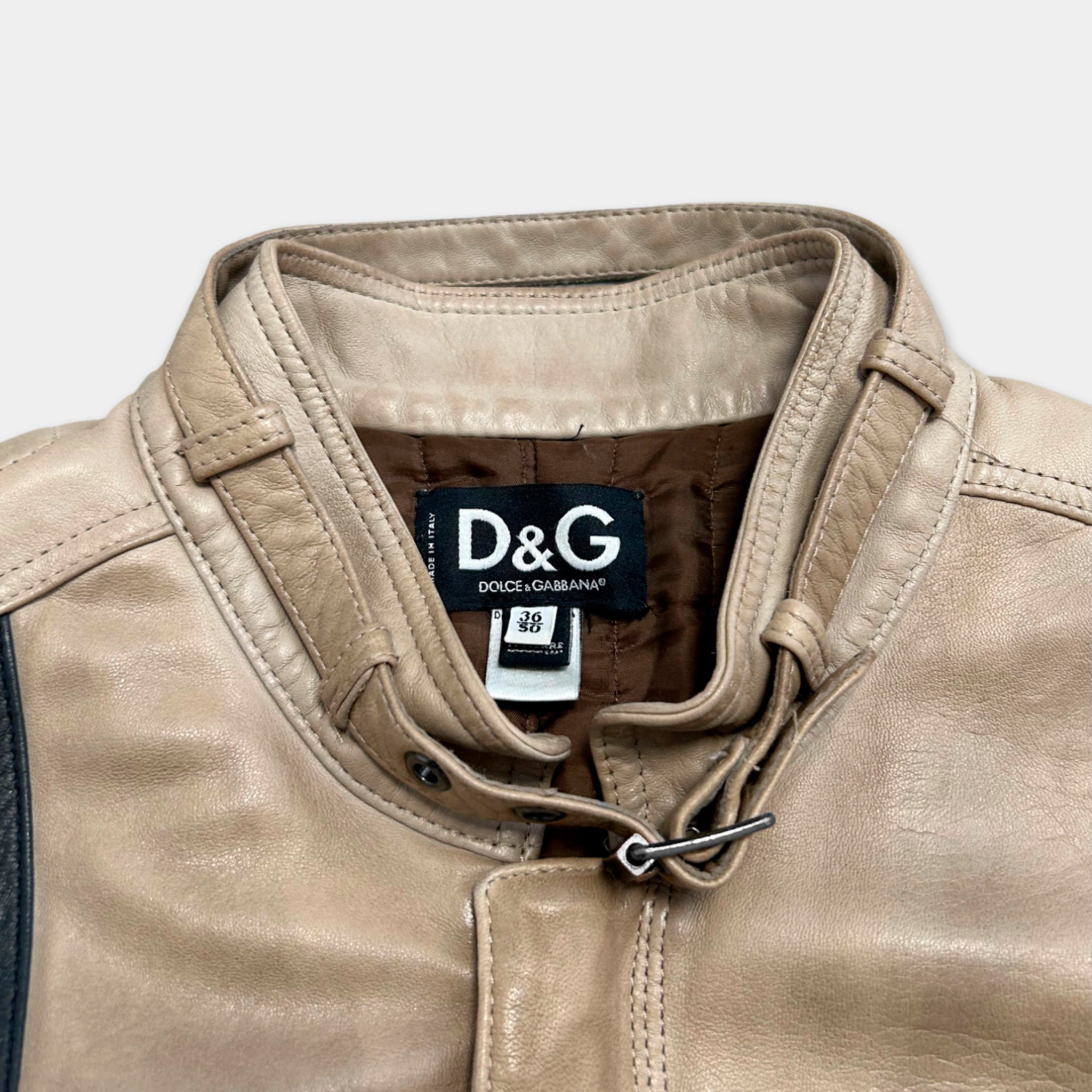 Dolce & Gabbana 2005 Black Leather Racing Jacket