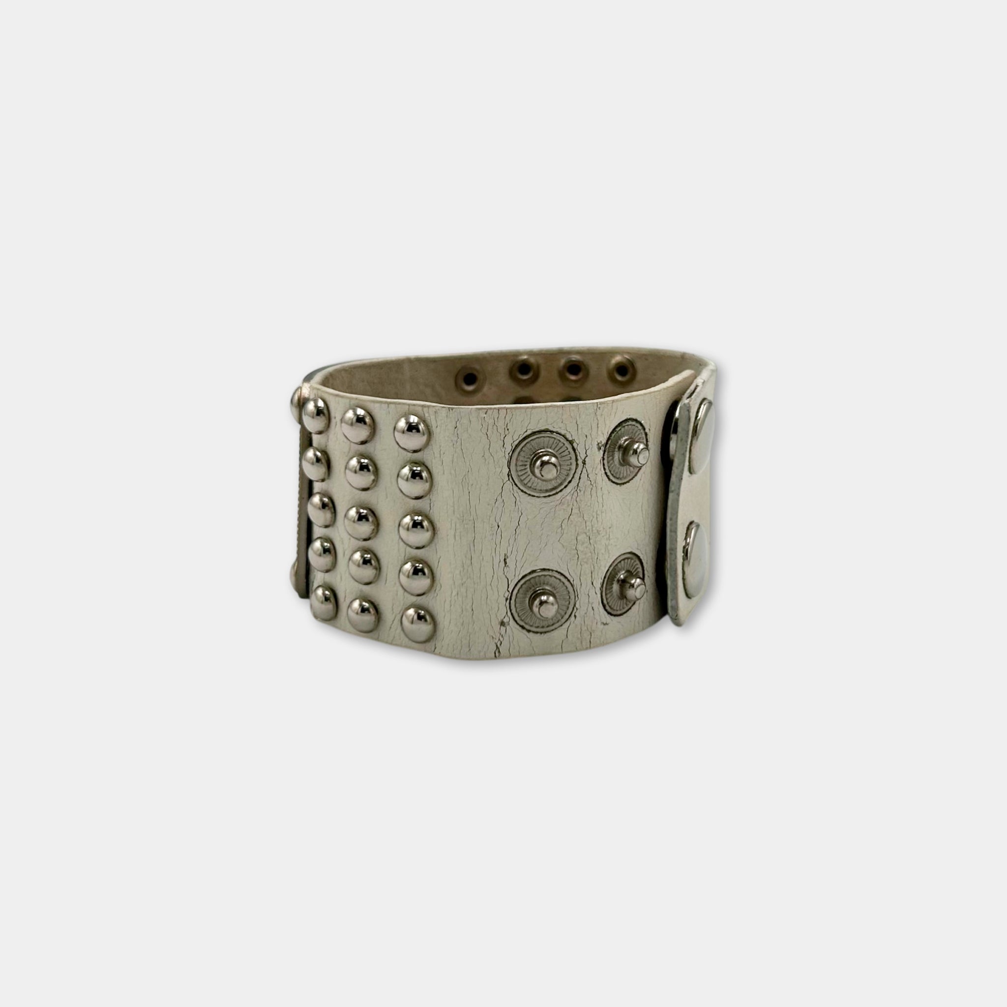 Dolce & Gabbana Vintage White Leather Western-Rock Bracelet