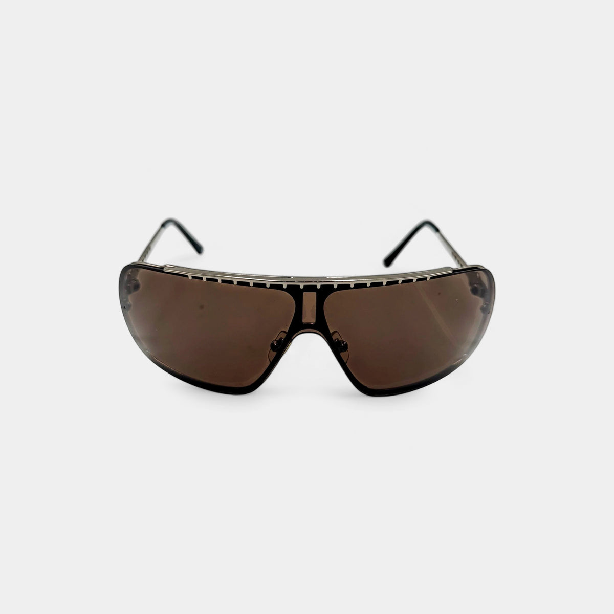 Dolce & Gabbana 2000s Silver Shield Sunglasses