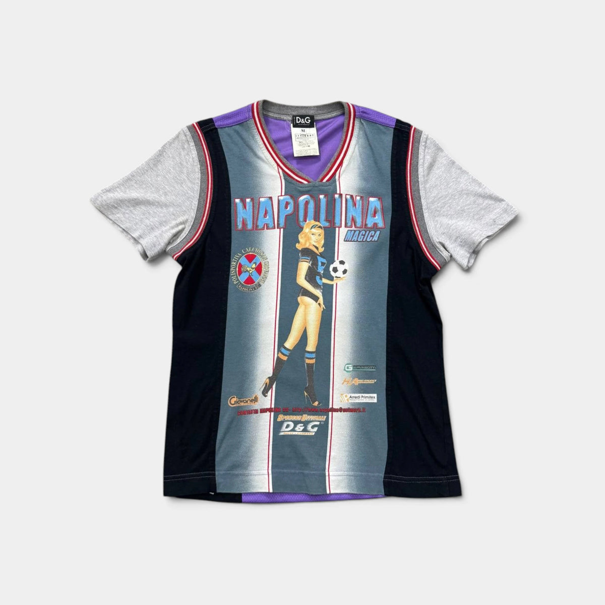 Dolce & Gabbana "Napolina Magica" 90s Cotton and Mesh Graphic T-Shirt