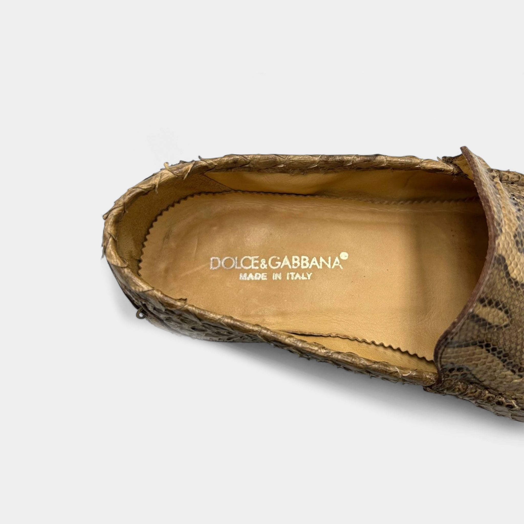 Dolce & Gabbana 2000's Python Skin Loafers