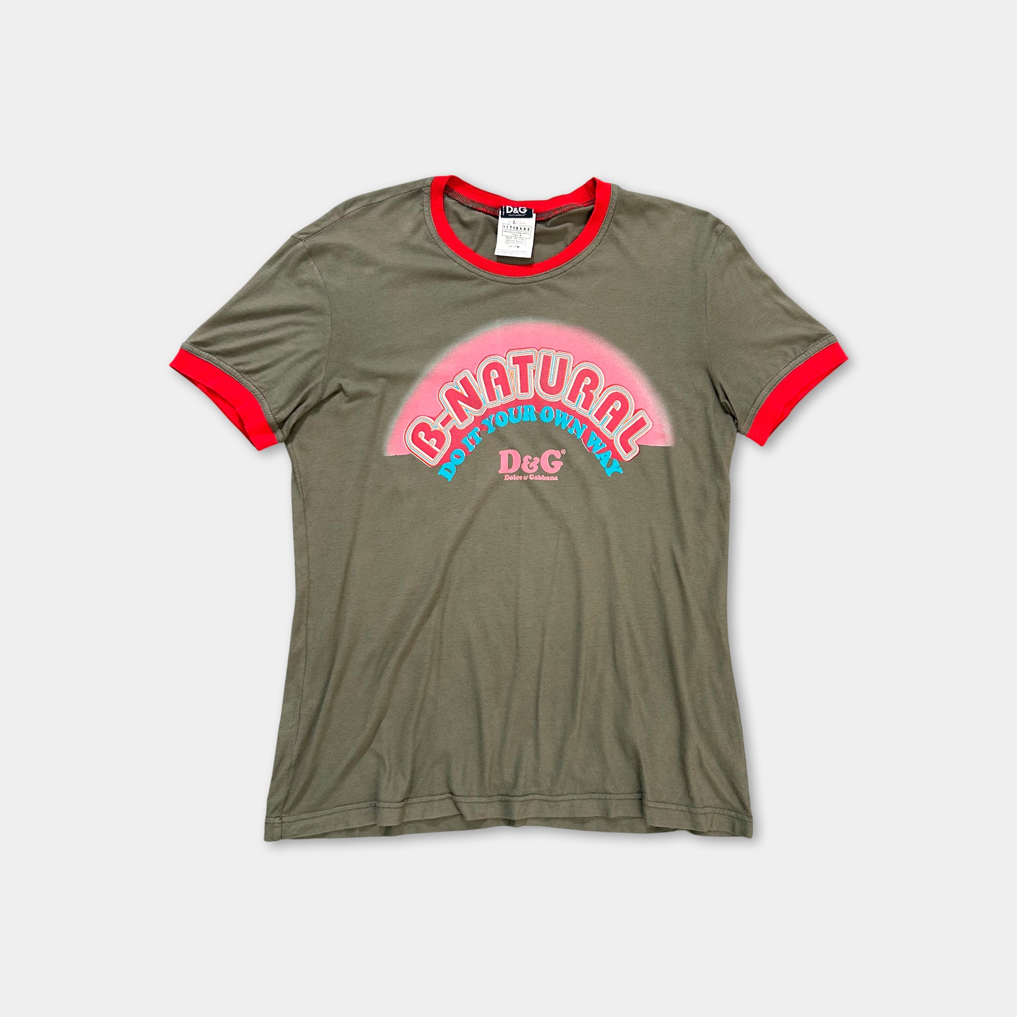 Dolce & Gabbana Green Khaki Graphic T-Shirt