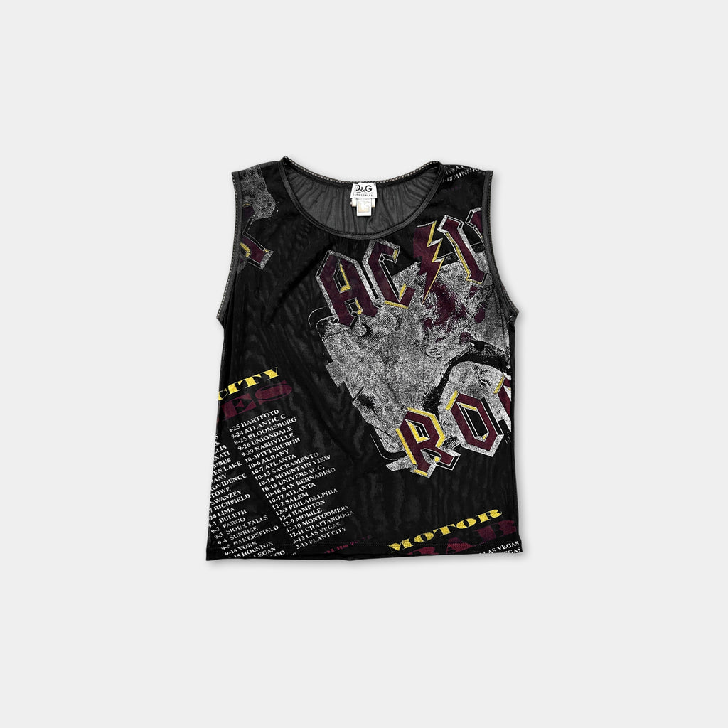 Dolce & Gabbana Underwear AC/DC Graphic Mesh Tank Top
