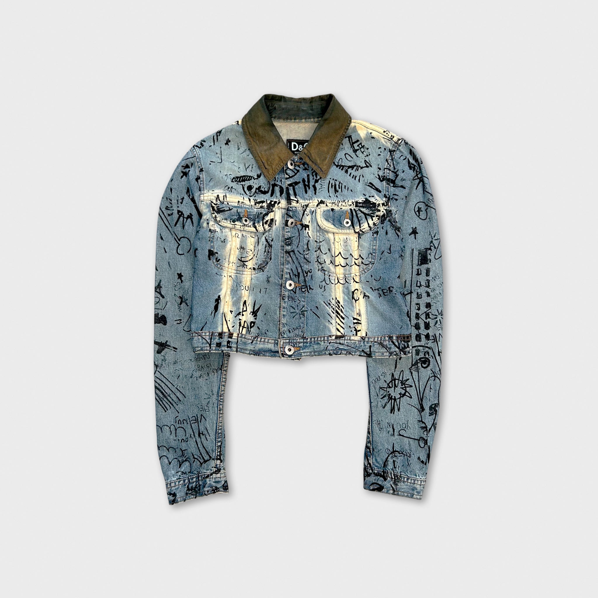 Dolce & Gabbana 2000s Denim Scribble Denim Jacket