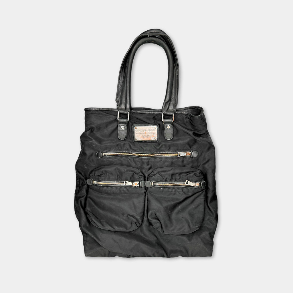 Dolce & Gabbana Black Nylon Leather Bag