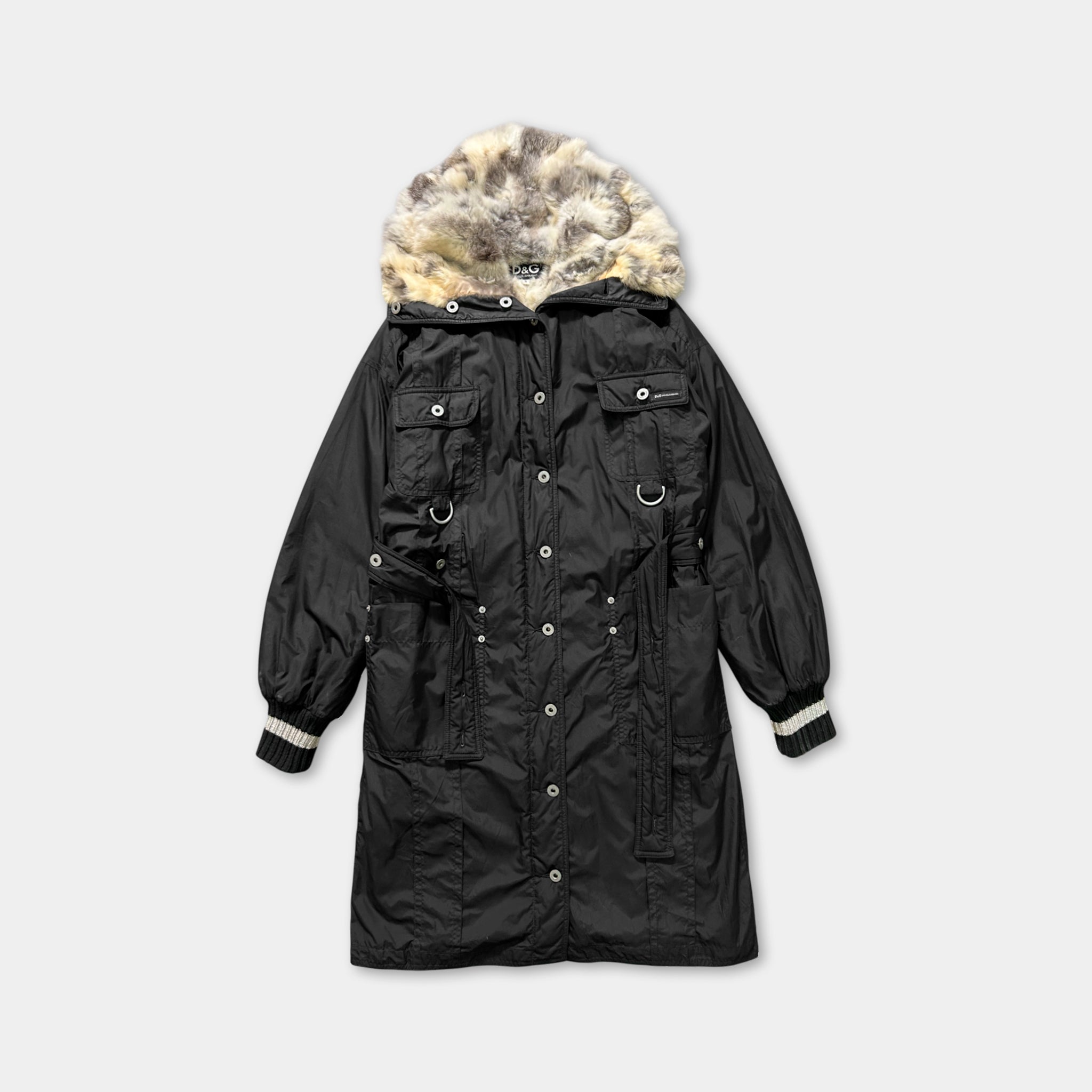 Dolce & Gabbana Fur Parka Black