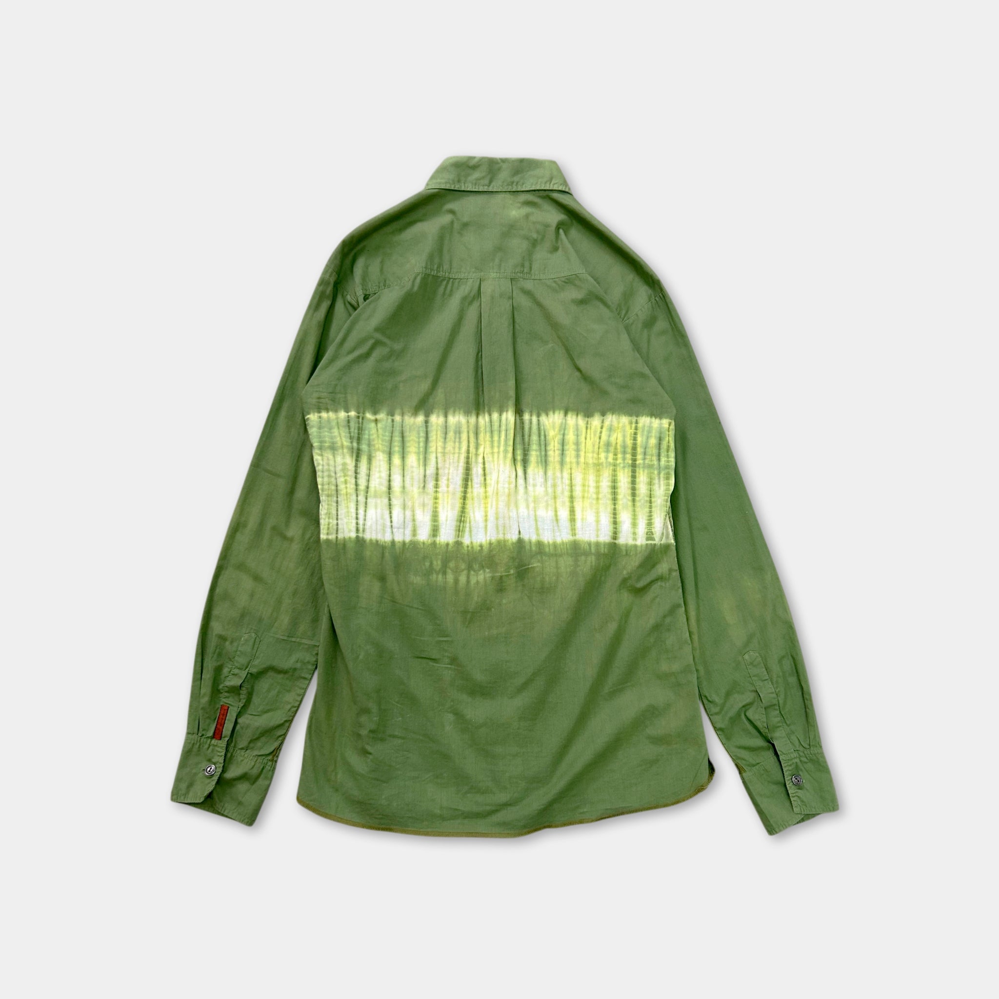 Dolce & Gabbana Green Tie-Dye Tropical Shirt