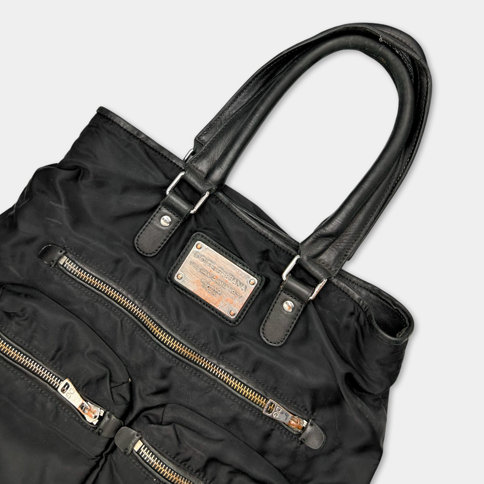 Dolce & Gabbana Black Nylon Leather Bag