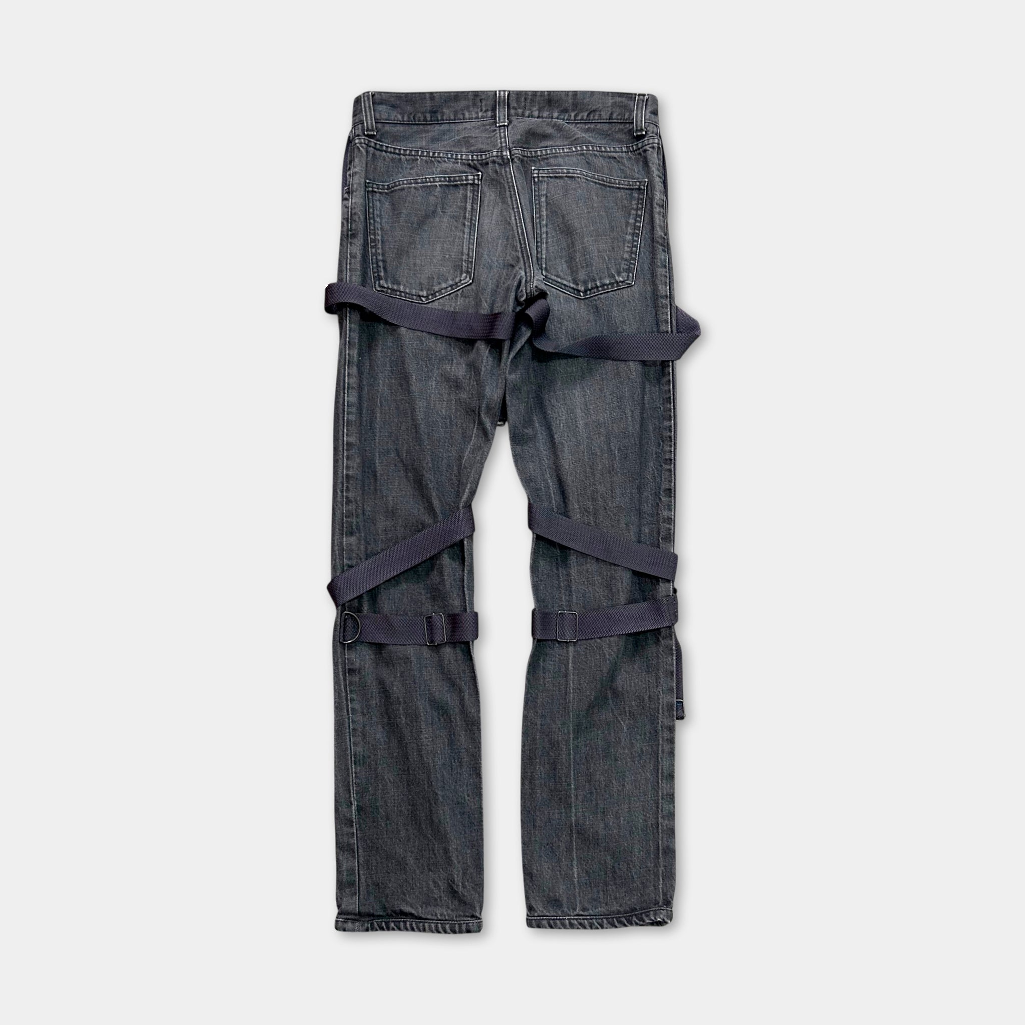 Dolce & Gabbana Bondage Straps Parachute Denim Pants