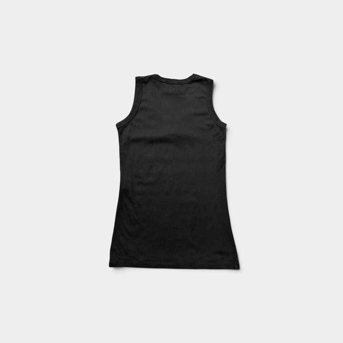 Dolce & Gabbana 2000s Lingerie Lace Bow Black Tank Top