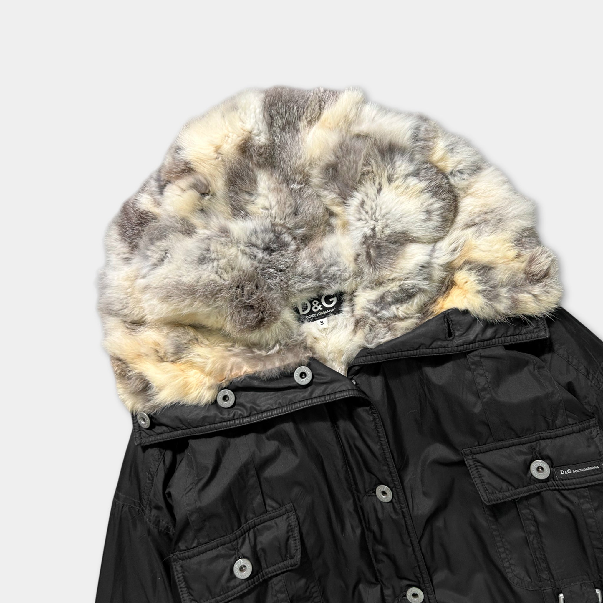 Dolce & Gabbana Fur Parka Black