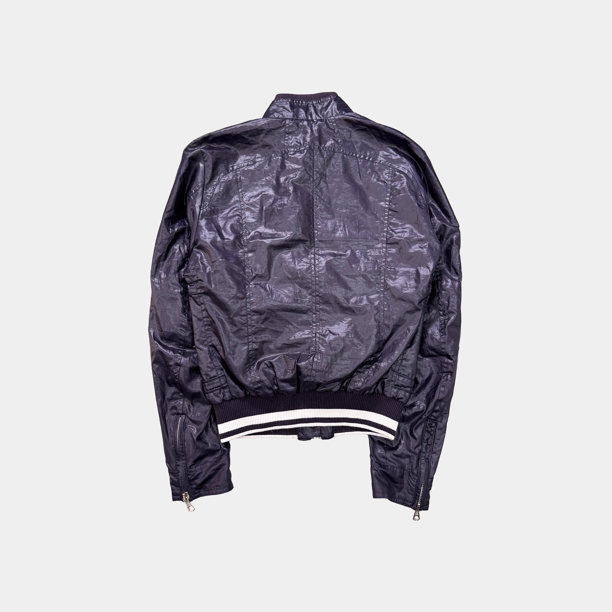 Dolce & Gabbana Purple Technical Nylon Multi-Pocket Bomber Jacket