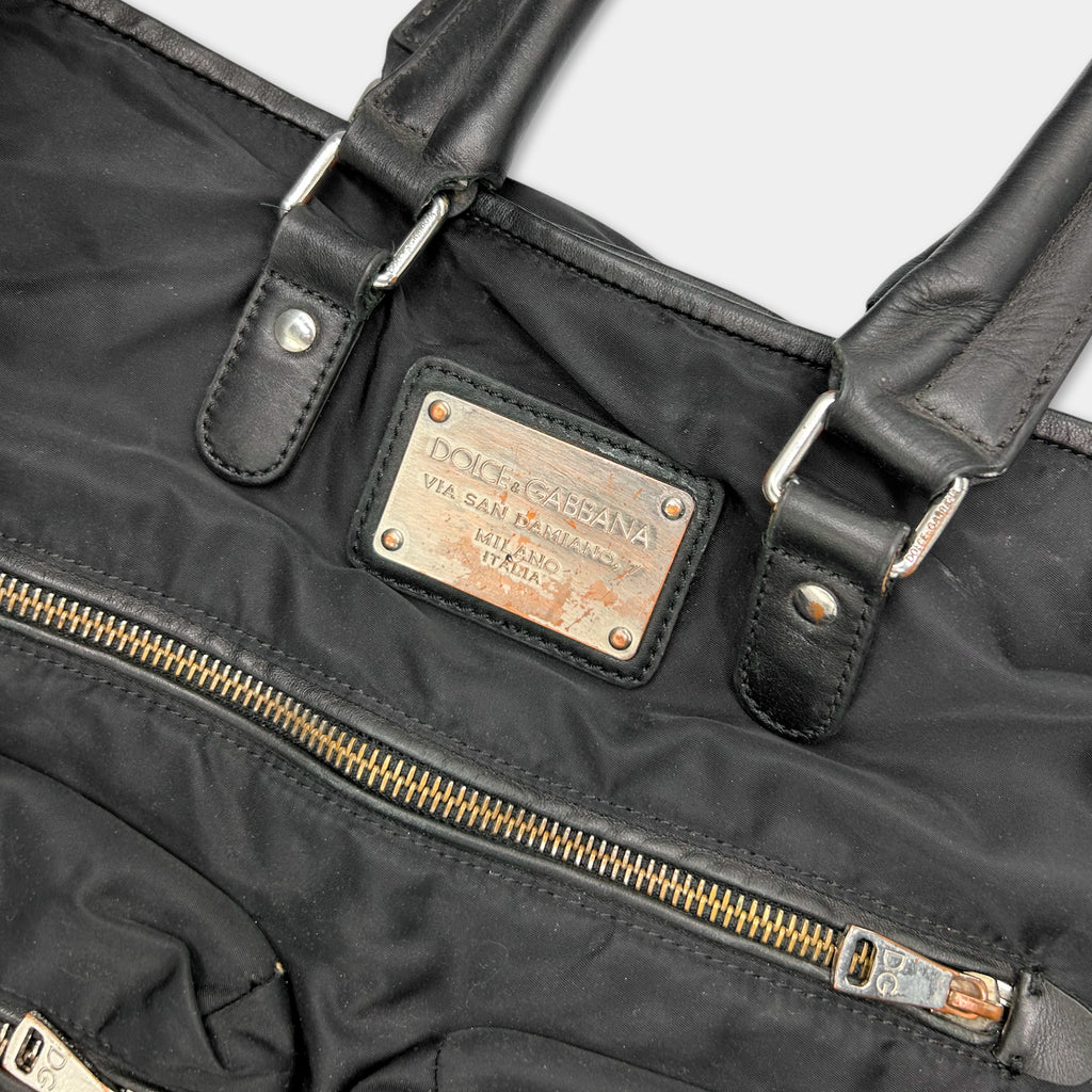 Dolce & Gabbana Black Nylon Leather Bag