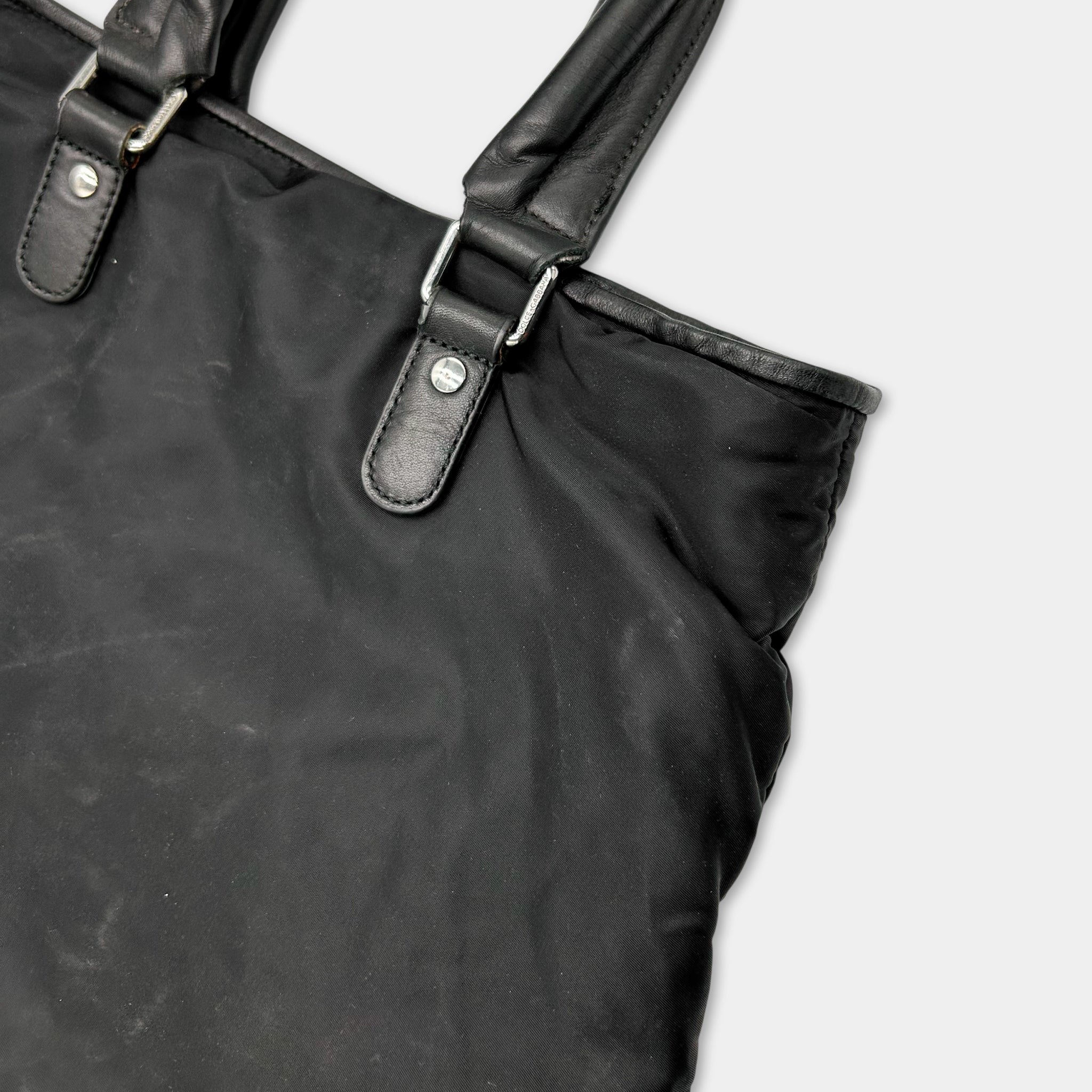 Dolce & Gabbana Black Nylon Leather Bag