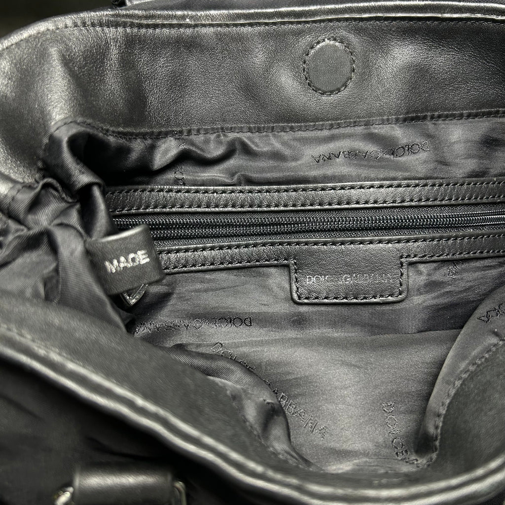 Dolce & Gabbana Black Nylon Leather Bag