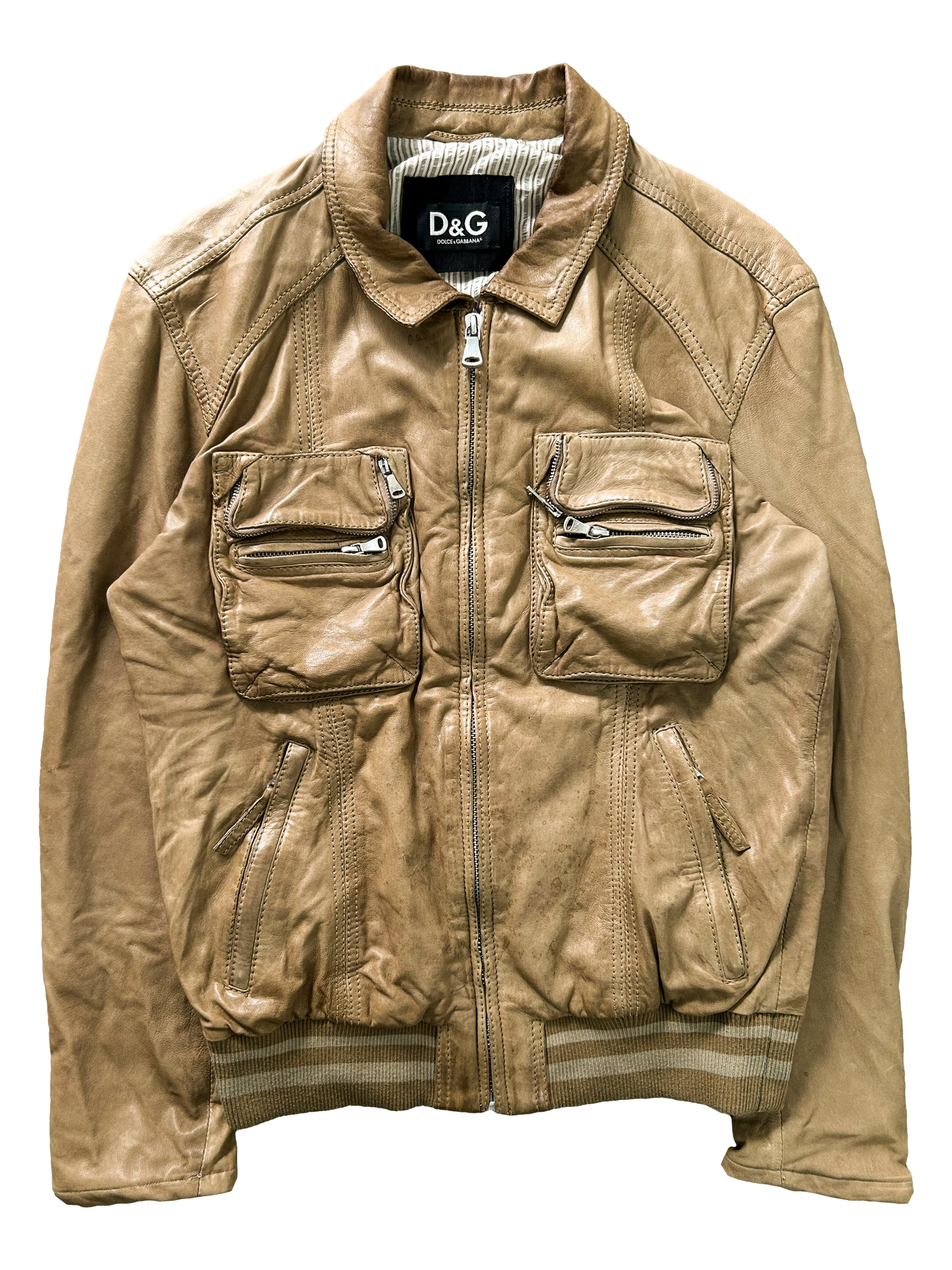 Dolce & Gabbana Multipocket Leather Jacket
