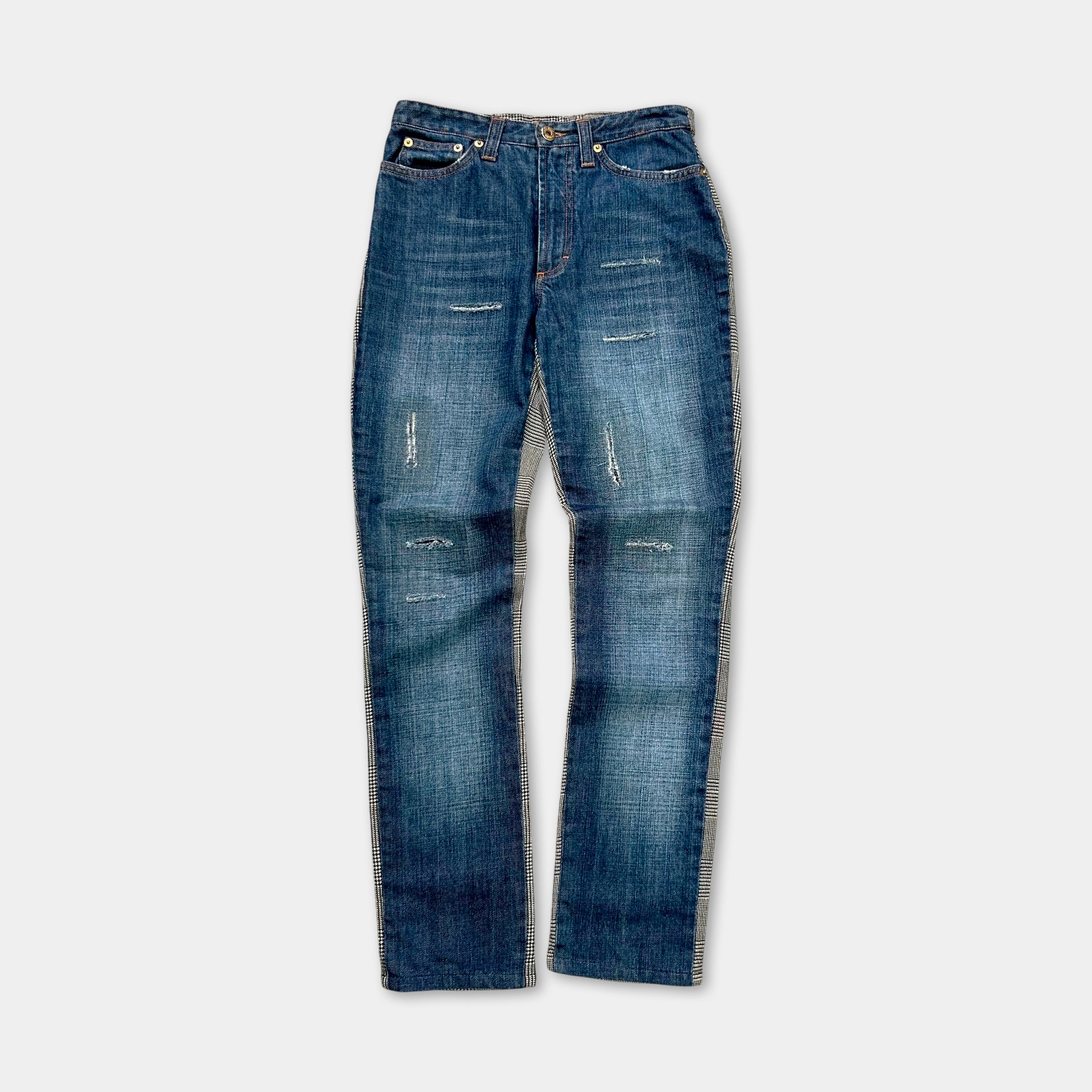 Dolce & Gabbana Glen Check Wool Hybrid Pants