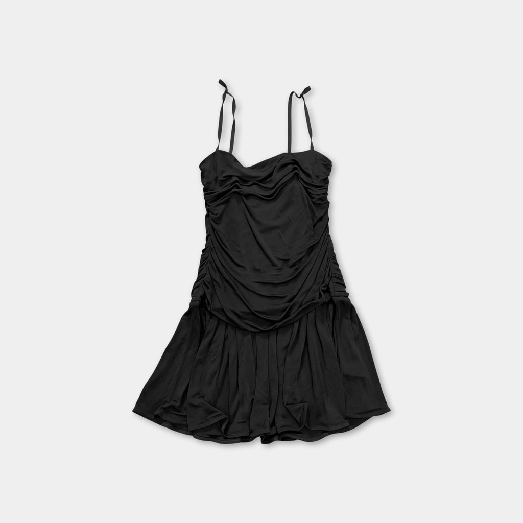 Dolce & Gabbana Vintage Black Ruched Drop-Waist Dress