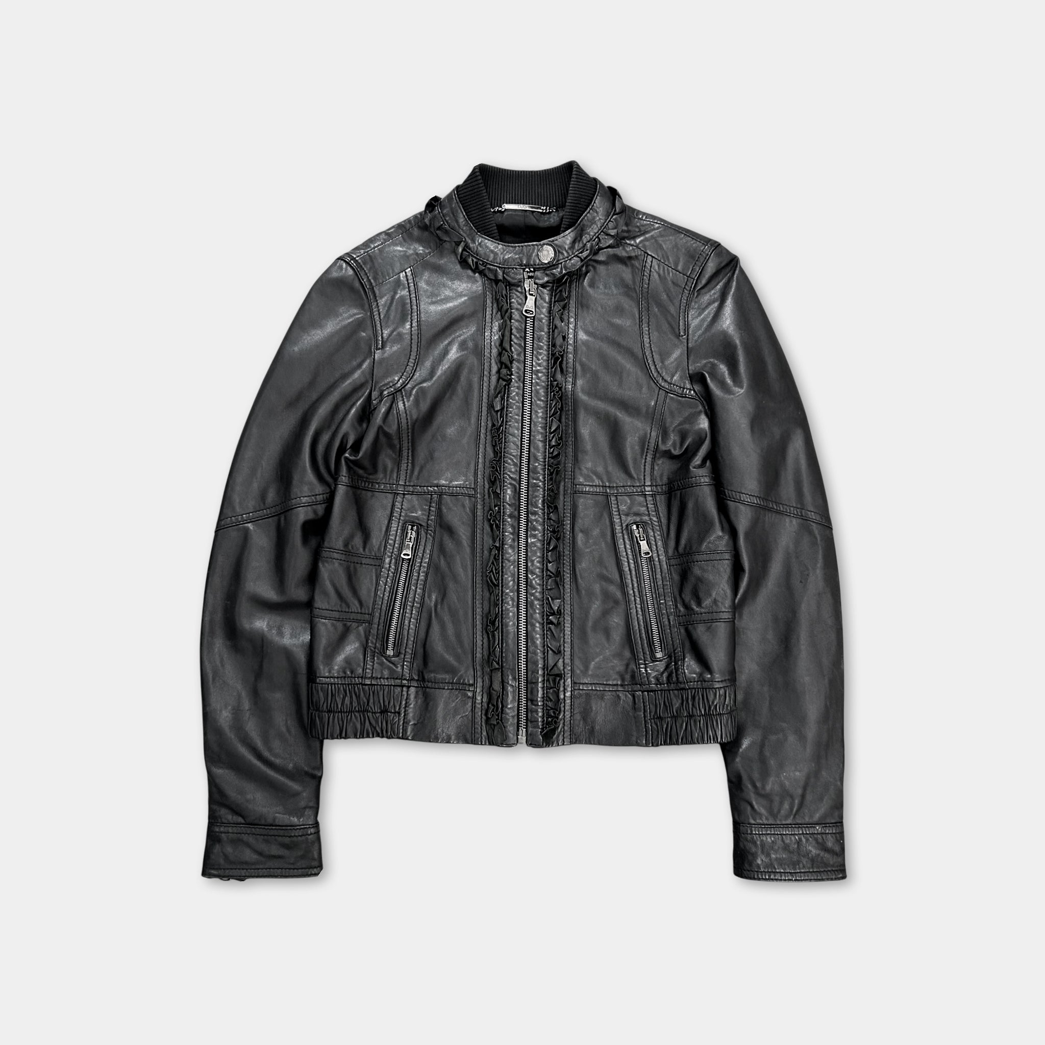 Dolce & Gabbana 2000's Leather Black Leather Jacket