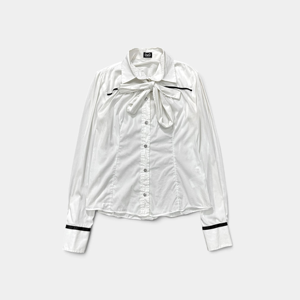 Dolce & Gabbana Bow Collar Button Shirt Blouse