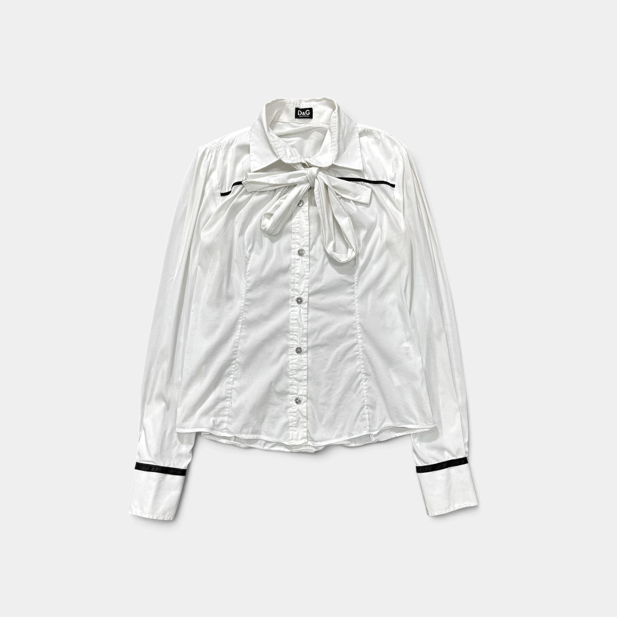 Dolce & Gabbana Bow Collar Button Shirt Blouse