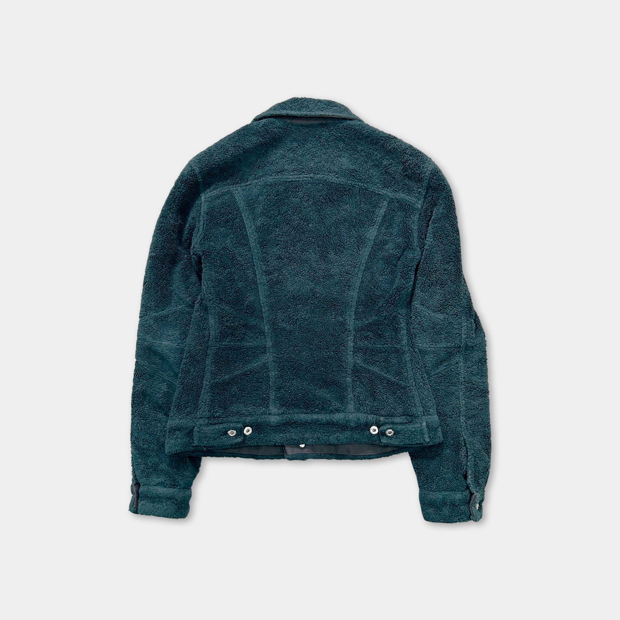 Dolce & Gabbana Towel Texture Dark Turquoise Fur Jackets