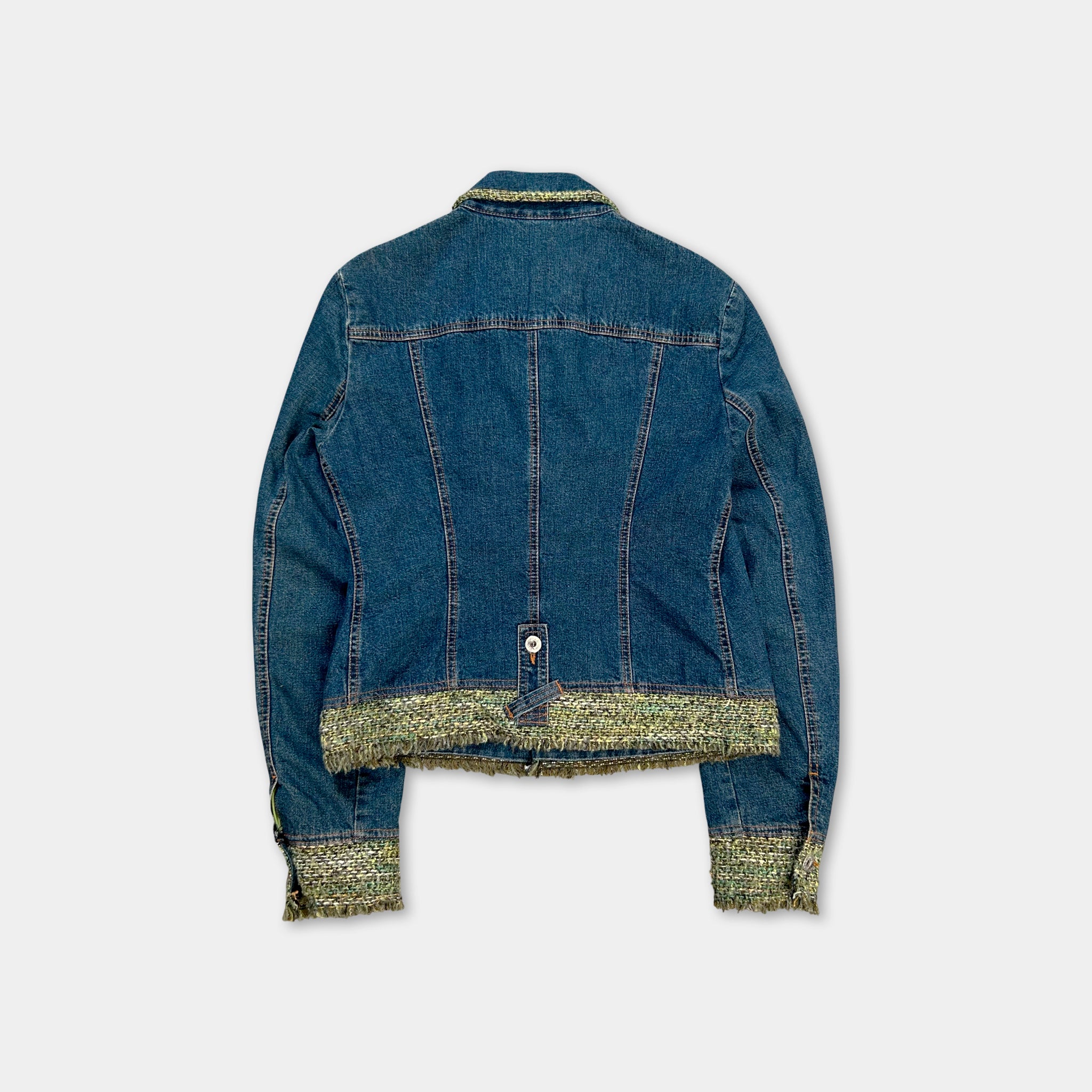 Dolce & Gabbana Green Tweed Denim Jacket