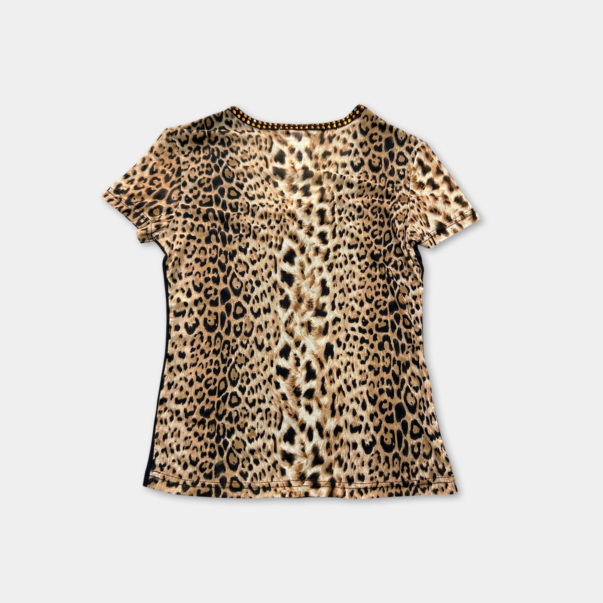 Dolce & Gabbana 2000s Rhinestone Leopard Tee