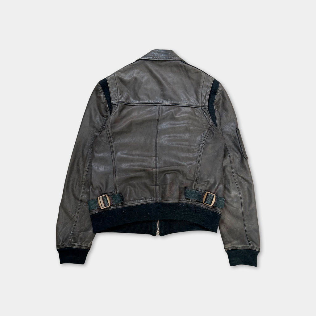 Dolce & Gabbana 2010s Dark Brown Leather Jacket