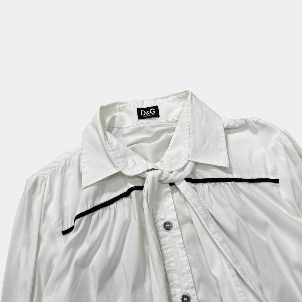 Dolce & Gabbana Bow Collar Button Shirt Blouse