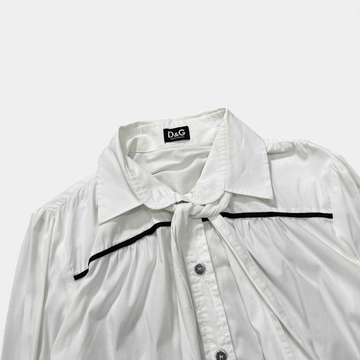 Dolce & Gabbana Bow Collar Button Shirt Blouse