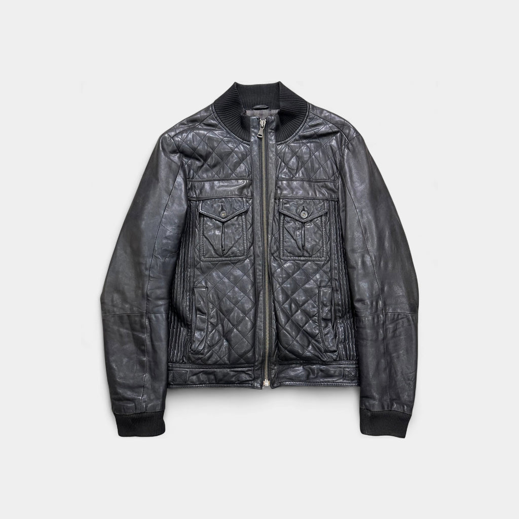 Dolce & Gabbana Quilted Leather Bomber Jacket